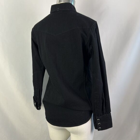 Rag and Bone Black With Silver Trim Embroidered Blouse - Picture 4 of 6